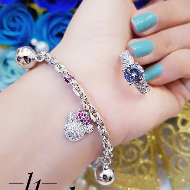 Xuping gelang dan cincin lapis emas 0442k