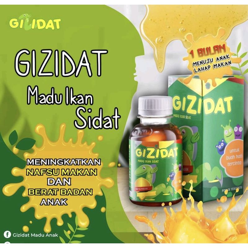 GIZIDAT Original - Vitamin Penambah Nafsu Makan Anak - Madu Gemuk Badan 100% Penggemuk Herbal