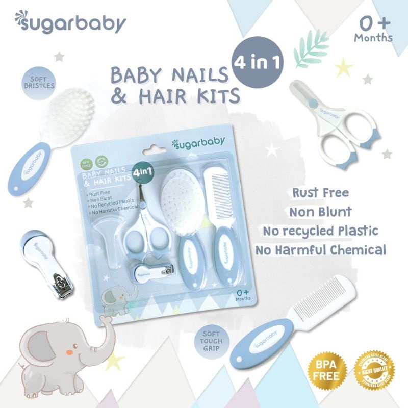 Sugar Baby 2in1 4in1 Baby Nails &amp; Hair Kits Manicure Kuku dan Rambut