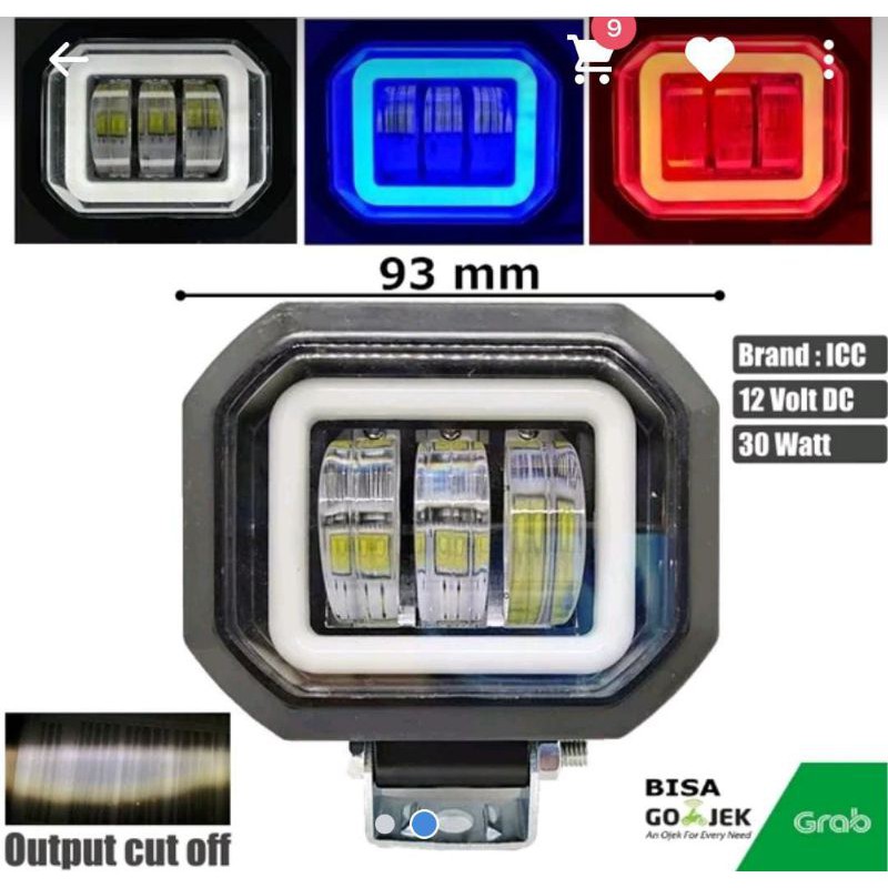 Lampu Led Sorot Daymaker Mini 3Lensa