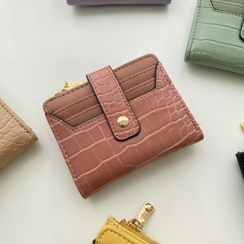 JIMS HONEY GENIE WALLET Dompet Wanita Kartu Import Modern Elegan Simple-PEACH
