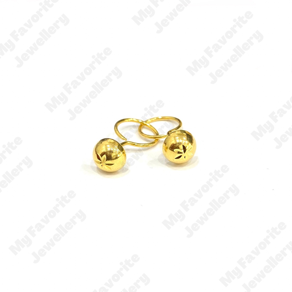 Anting Toge Bulat Emas Asli Kadar 700