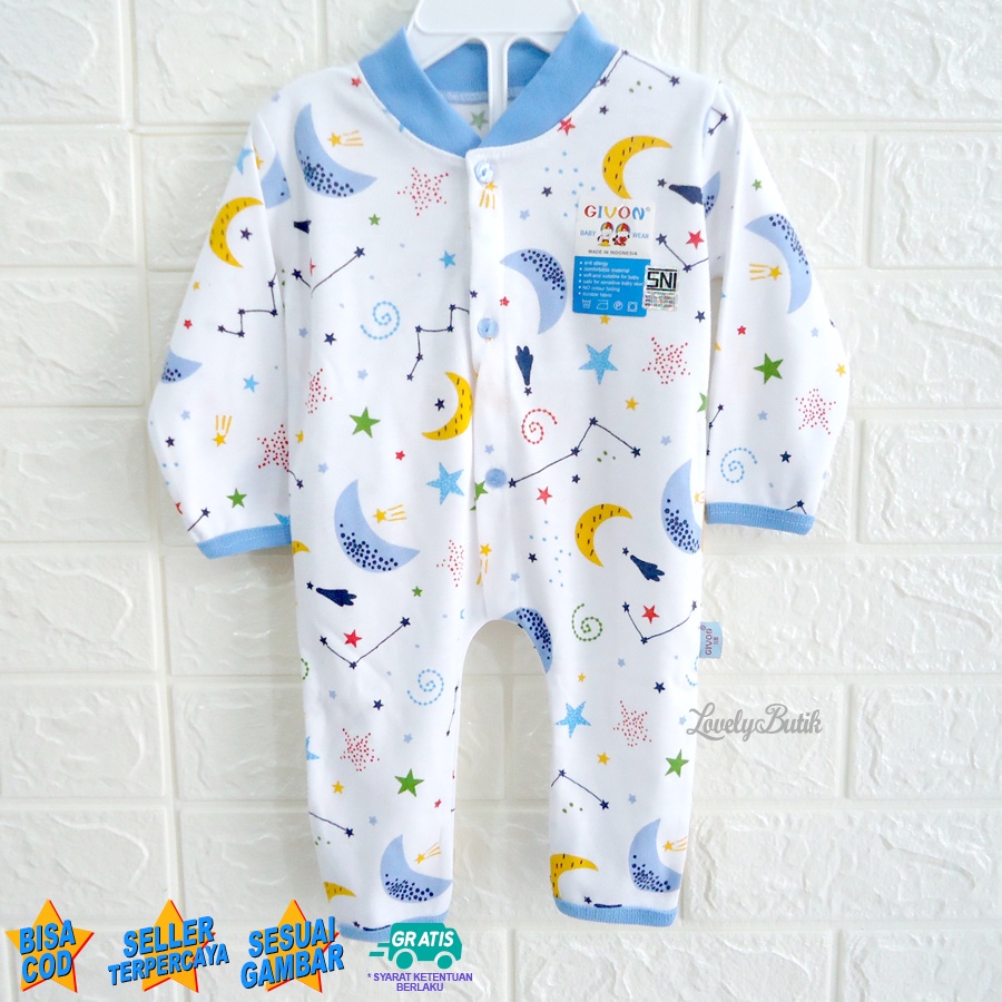 Jumper Kaos Bayi New Born Baju Baby Cewek Cowok Lengan Panjang Kancing 0 sampai 3 Bulan Bahan Katun Halus Premium - Lovelybutik