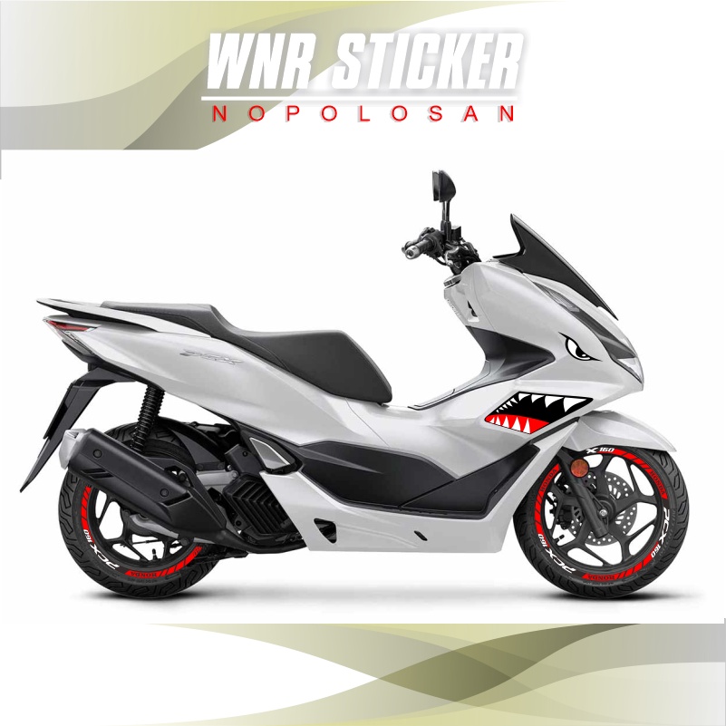 sticker motor new pcx 160 model shark