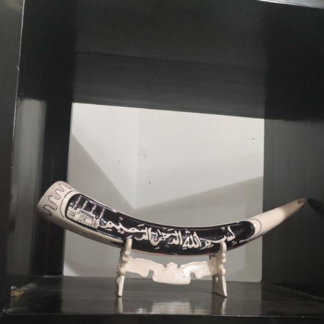 Pajangan Replika Taring Gading Gajah Lafadz Bismillah