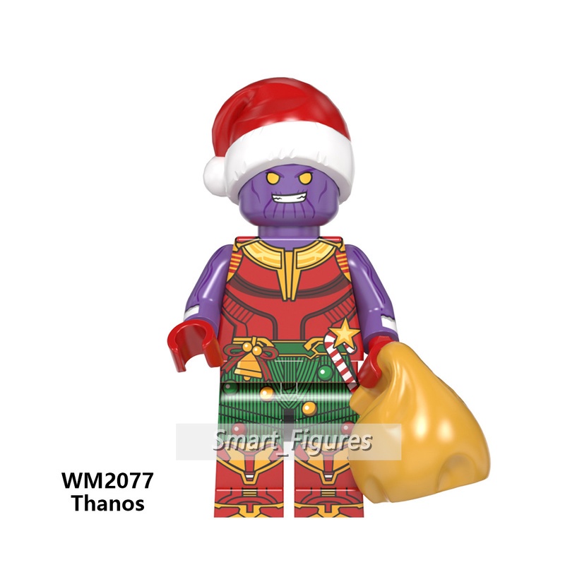 Wm6104 Mainan Mini Figure Batman Superman Iron Man Thanos Harley Quin Untuk Dekorasi Pesta Natal