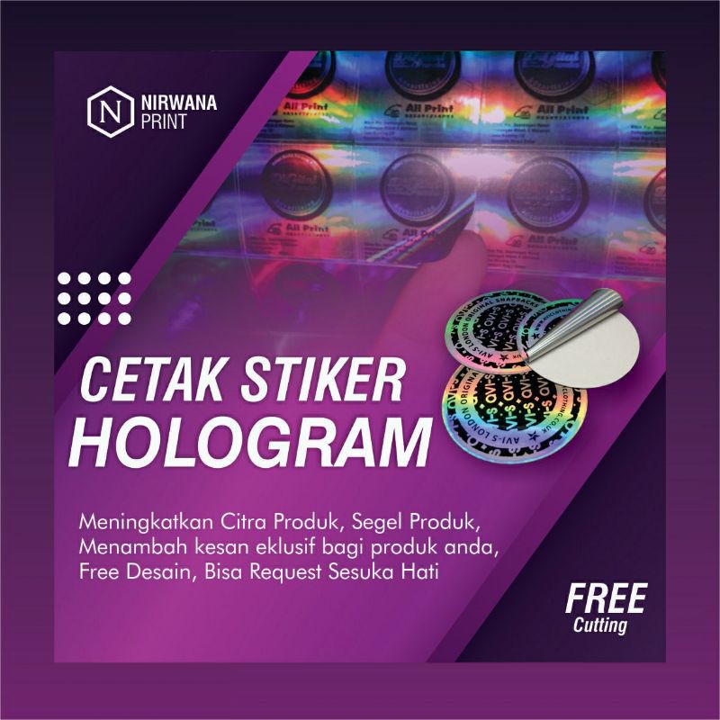 Stiker Hologram Logo Sendiri Custom Desain