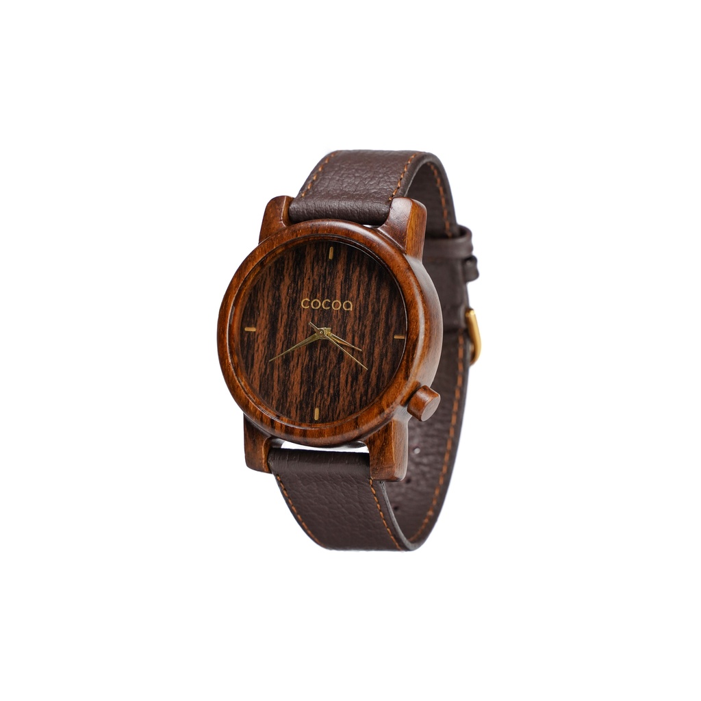 Cocoa Watch Jam Tangan Kayu Jati - Classic Pria - Gratis Ukir Nama
