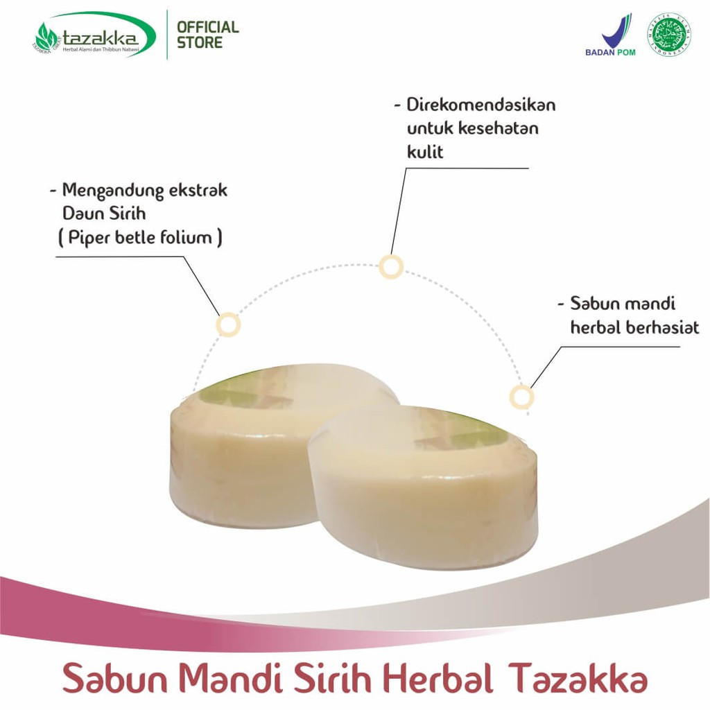 Sabun Mandi Batang Daun Sirih Herbal Tazakka 90 gr Antibacterial Miss V Soap Bar | ORGIINAL