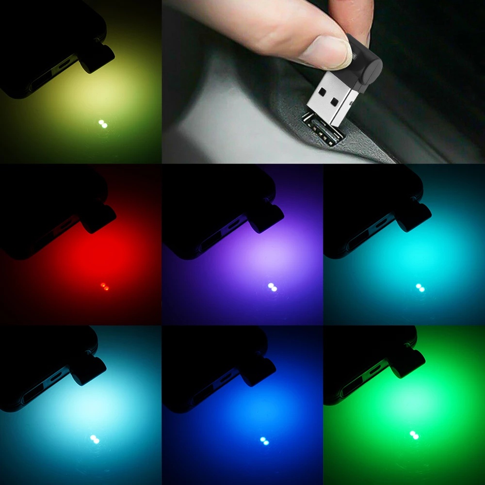 Lampu Neon LED 7 Warna Plug &amp; Play Untuk Interior Mobil