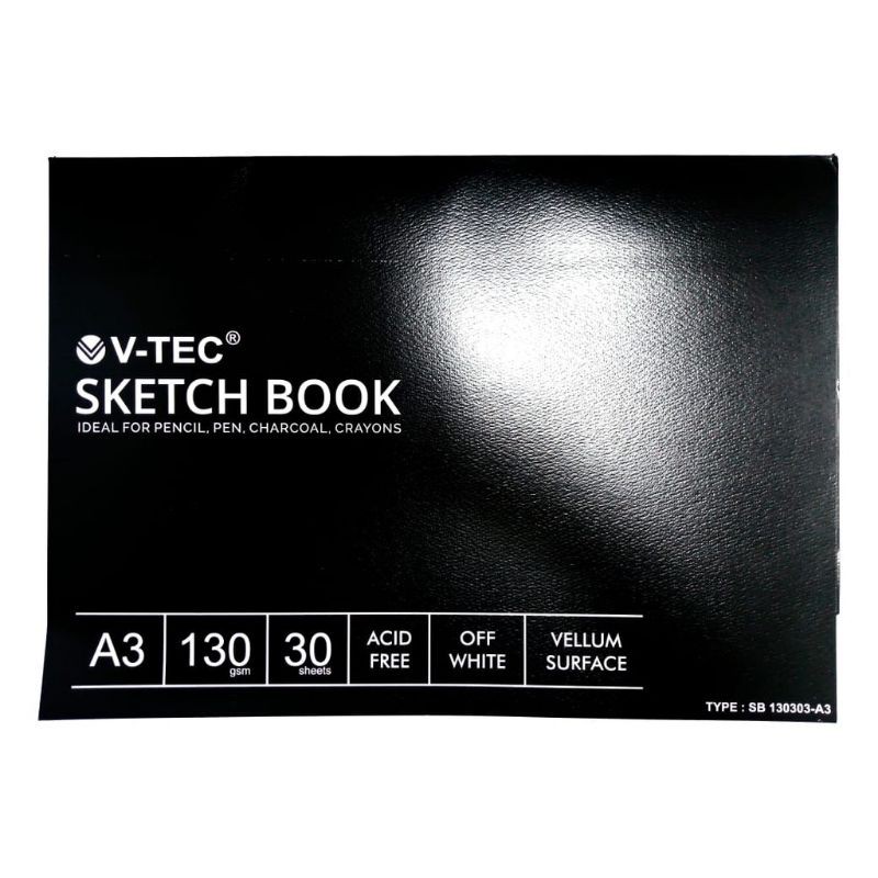 

V-TEC SKETCH BOOK A3 VELLUM SURFACE 130GSM