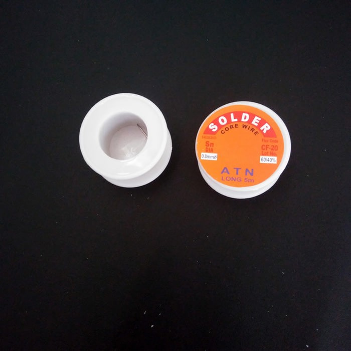 TIMAH SOLDER ATN 5 METER Core Wire 0.8 mm Flux Code Cf-20 Paling Bagus