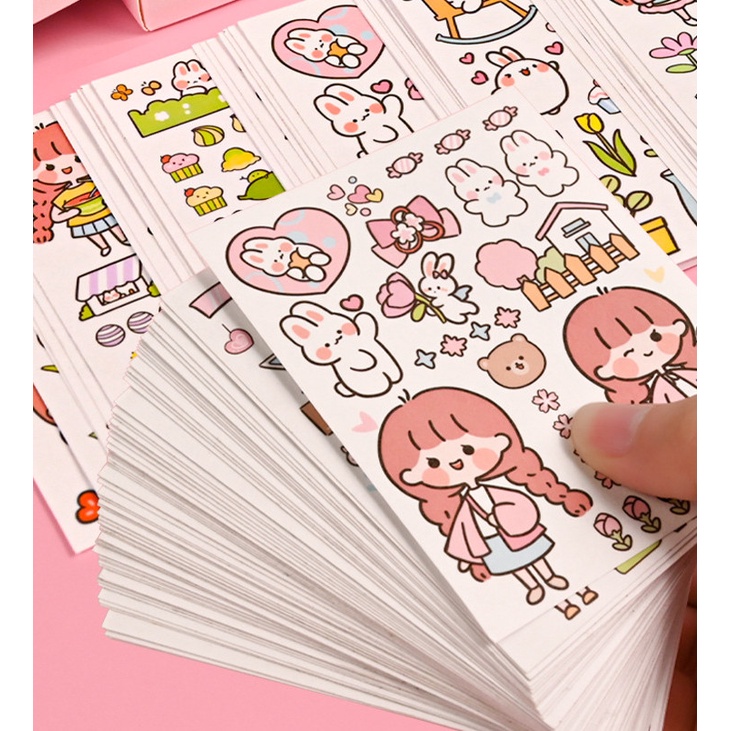 50 Lembar Stiker Kertas Washi Motif Kartun Gaya Jepang Untuk Dekorasi Scrapbook / Jurnal DIY