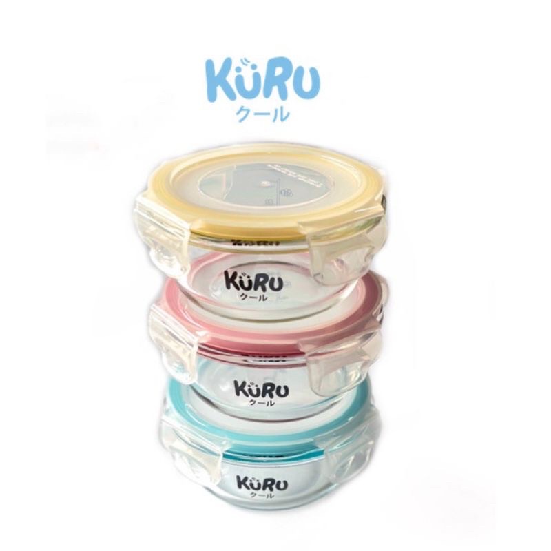 Kuru Baby Glass Food Container / Wadah Kaca Penyimpanan MPASI