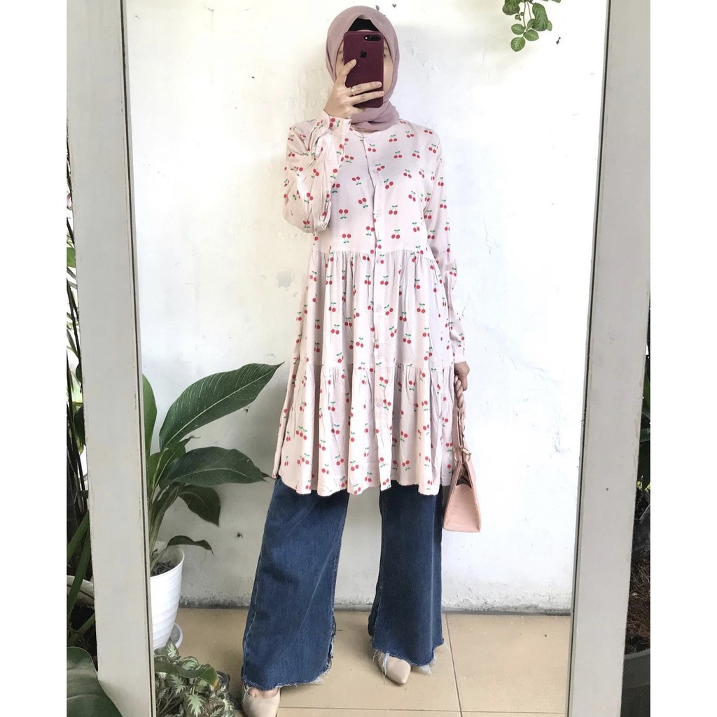 Mika Tunik atasan babydoll tunik busui tunik katun