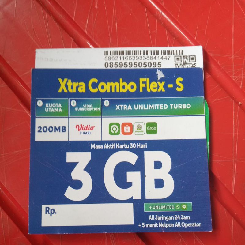 kartu Perdana xl combo flex 3.GB UNLIMITED