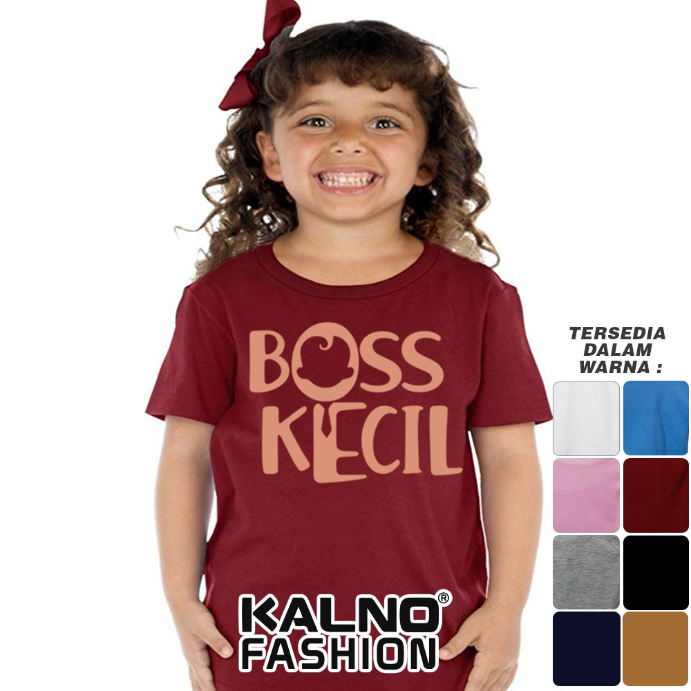 Baju Anak Print Sablon BOSS KECIL DASI 119 - Anak Anak Umur 1 -  7 Tahun Ukuran S M L XL Bahan Katun