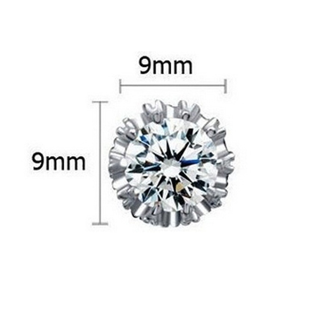 Hu Hu Hu Hu Hu Alat Bantu Pasang Kacamata♡ Anting Tusuk Bentuk Bulat Motif Mahkota Hias Kristal Cubic Zirconia Untuk Wanitahadiah