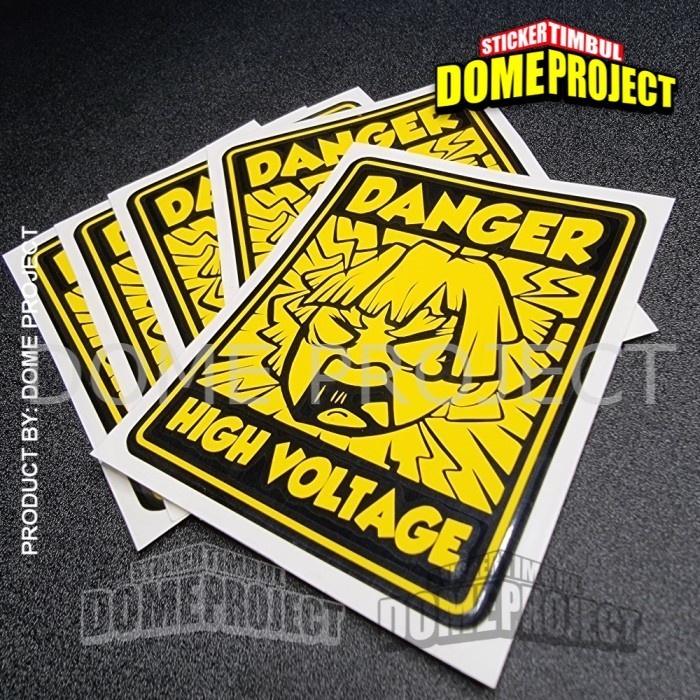 ZENITSU DANGER FORM STIKER CUTTING DECAL HELM MOTOR KACA MOBIL LOGO STICKER AESTHETIC DEKORASI OTOMOTIF