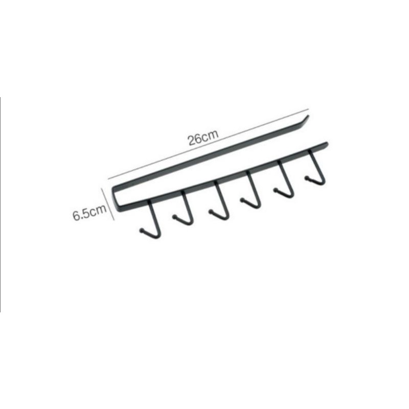 Gantungan 6 hook besi dapur rak lemari serbaguna