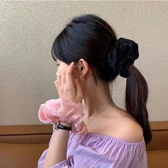 Scrunchie Rambut Satin Untuk Wanita Aksesoris Rambut - Cepol Rambut