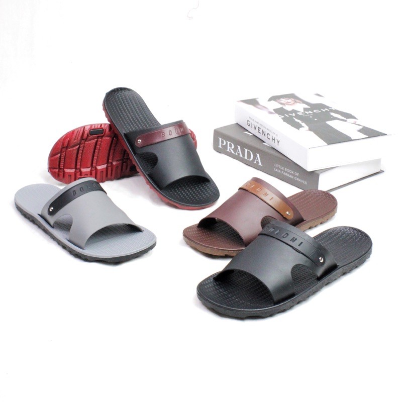 ( SANTOZ ) Sandal Slop Pria Casual karet empuk kekinian