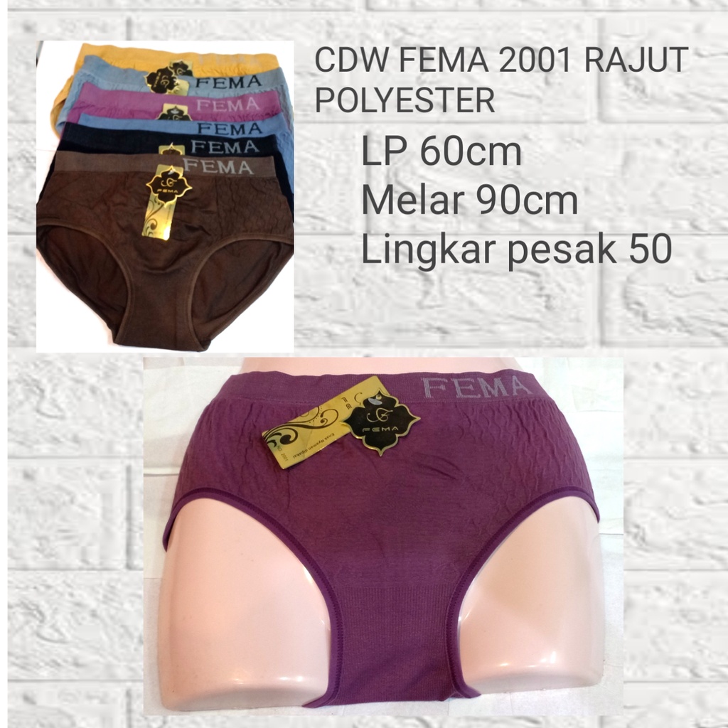 celana dalam wanita fema rajut all size kecil fit to L bahan tebal sangat nyaman di pakai kuat tahan lama