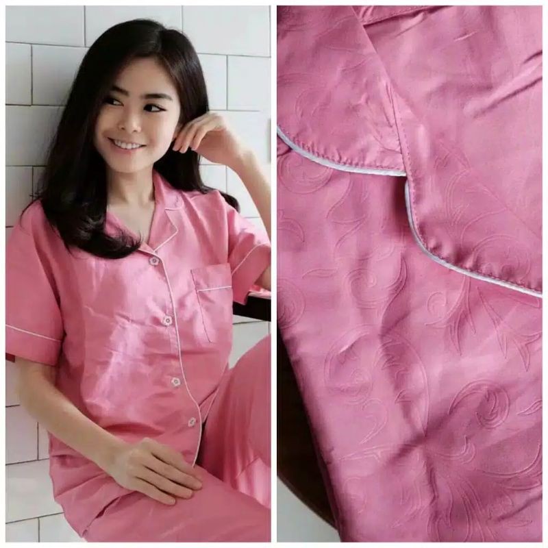 CIAHAW Setelan Piyama CP Embos/Baju Tidur Piyama