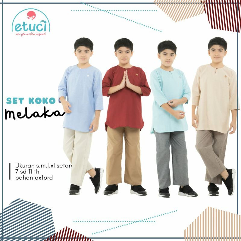 setelan koko anak koko melayu baju koko setelan koko termurah setelan koko melaka little dinno