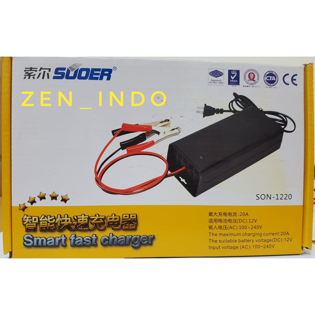 Charger Aki Otomatis Suoer 12V 20A / Cas Aki Suoer 12V 20A Original