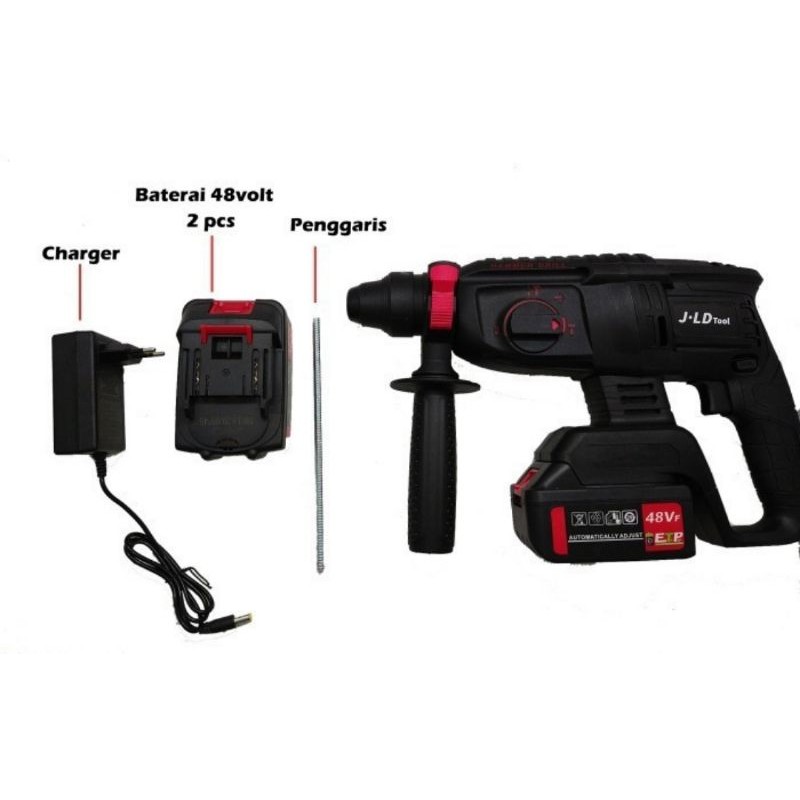 Bor Beton Baterai Bor Cordless Rotary hammer 48V JLD 3 mode