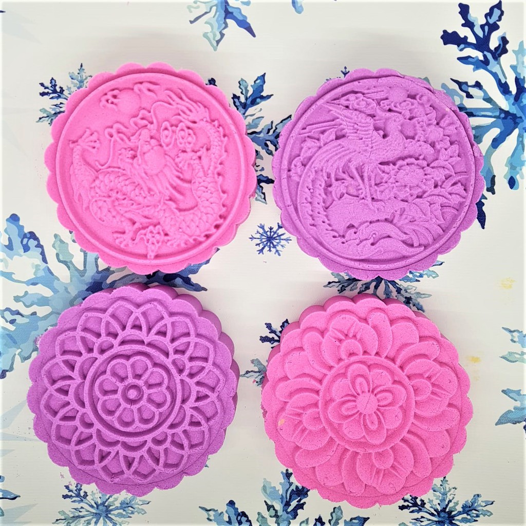 (4pc) cetakan kue bulan (200 gr) mooncake press mold PREMIUM-PHOENIX