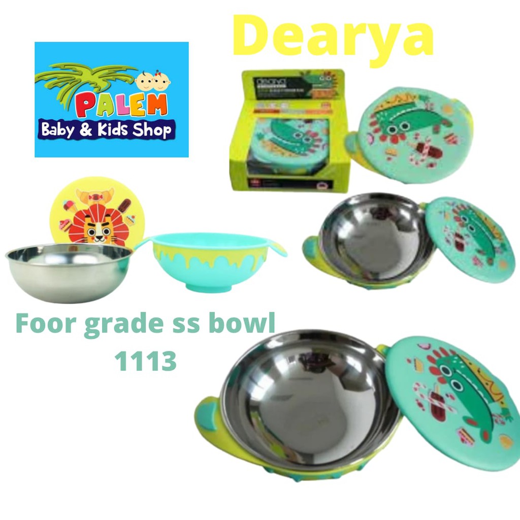 Dearya 1113 Food Grade SS Bowl/mangkuk anak/wadah makanan 550ml