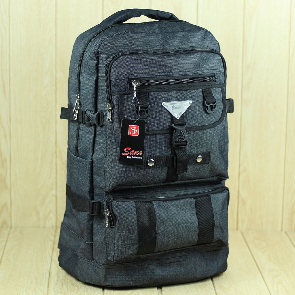 Tas Ransel Sano Besar Abu Back Pack Olahraga Travelling Hiking Cowok Pria Laki Laki