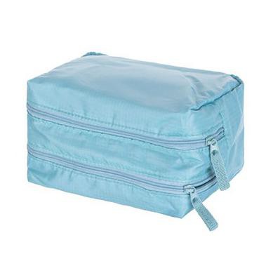 MINISO Minigo Dua Ritsleting Tas Kosmetic Portable - Biru Muda