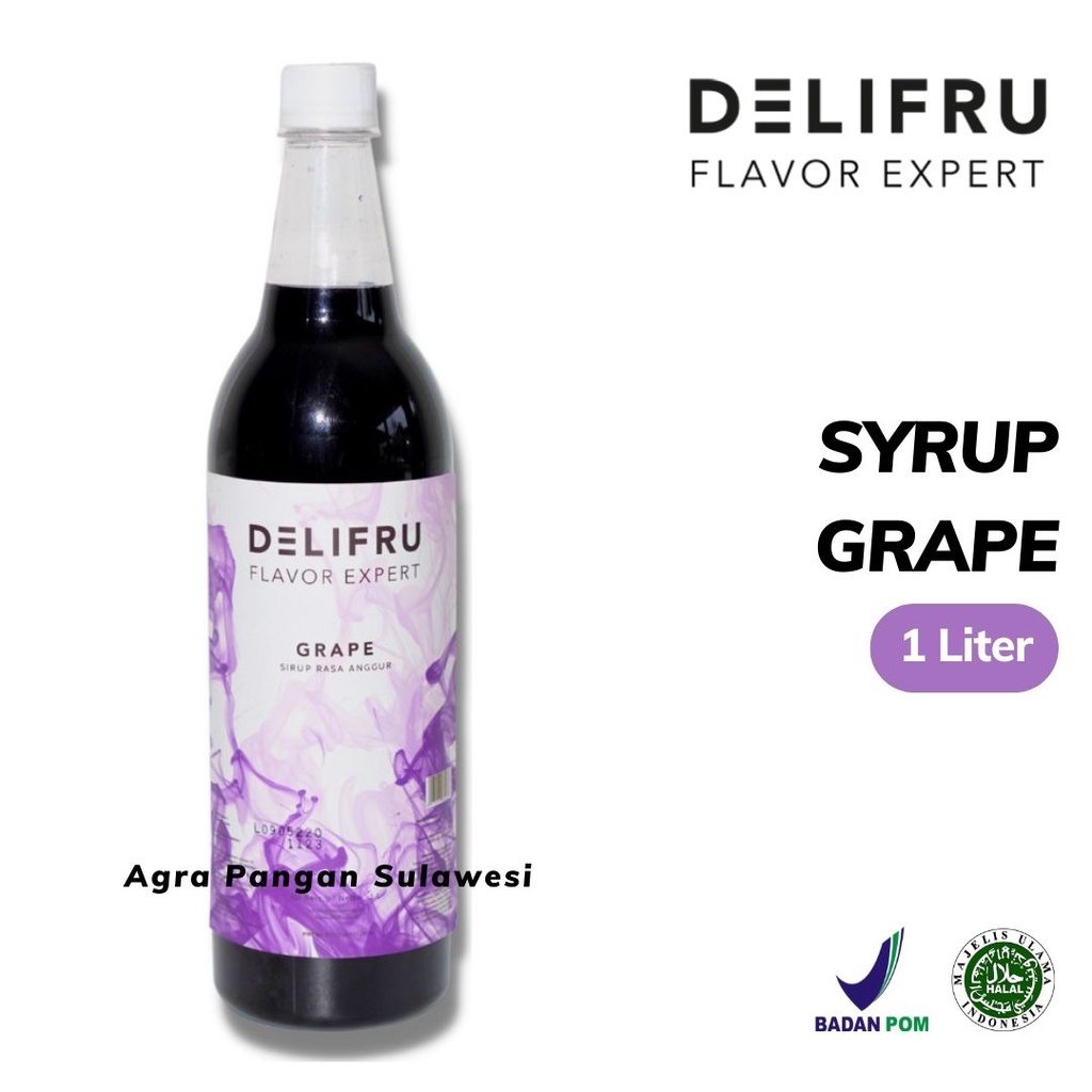 

Syrup GRAPE Delifru | Sirup Anggur Premium Flavour Flavor 1 L 1000 ml