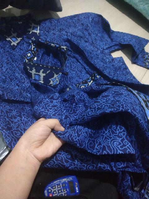 New Kemeja Batik Pria Lengan Panjang Size M L Xl Xxl  Bswart Batik Hrb026 Kenongo Hem Panjang Padi