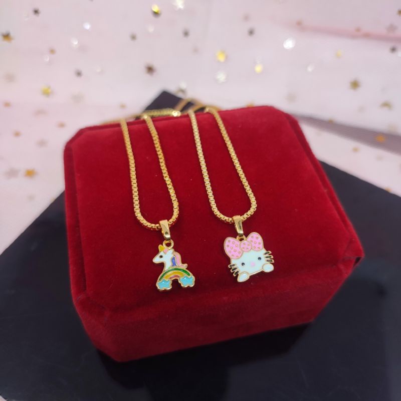 Kalung anak hellokity kuda poni lapis emas 24k anti karat COD