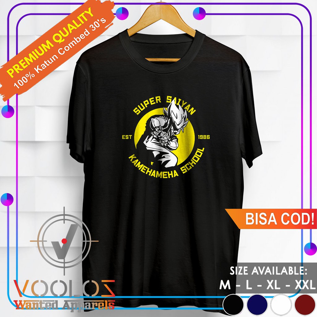 Kaos Anime Dragon Ball Baju Distro Pria Branded Original Keren Kekinian Kamehameha School Saiyan