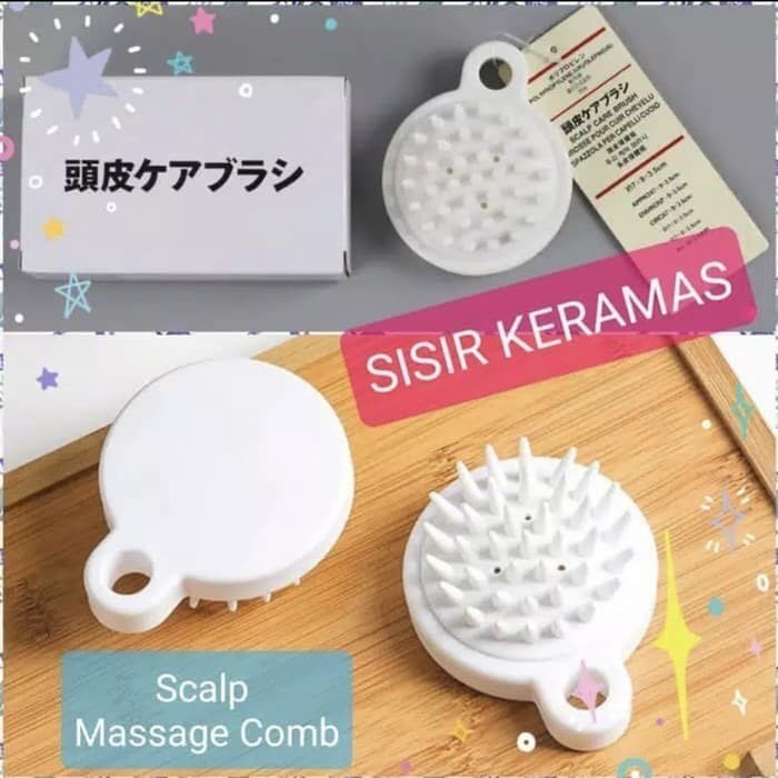 Sisir Kramas Sikat Keramas Pijat Kepala Silicone Scalp Massage Comb