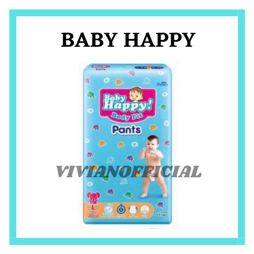 Baby Happy Body Fit Pants L30+4 / Pampers Baby Happy Isi Lebih banyak L 30 Free 4 Termurah