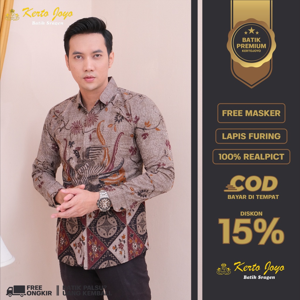 Kemeja Baju Batik Pria Lengan Panjang Kemeja Batik Pria Lengan Panjang Premium Jumbo Batik Cowok Cowo modern slimfit Slim fit Mega Mendung Priamega Mendung Pria Seno Joyo Tuban Pekalongan Lamongan Palembang Berkualitas Dewananda BATIK ALUNA