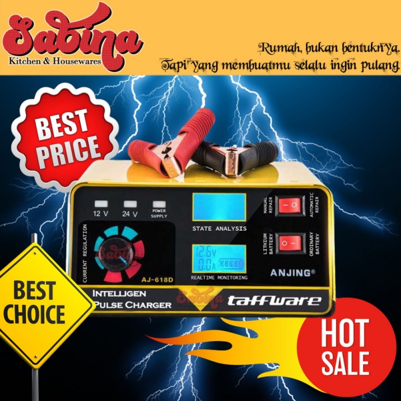 Charger Aki Accu Mobil Motor Portable Reparasi Overcharging 12V 24V