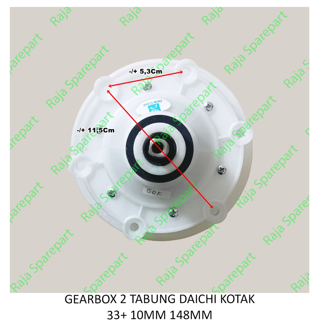 GEARBOX 2 TABUNG DAICHI KOTAK 33+ 10MM 148MM