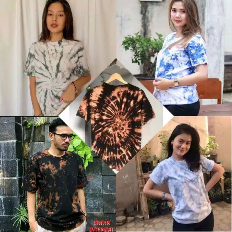 tey-17 Batik wanita ASJ SA HRB026 Kenongo Kemeja Tosca Pendek-Kaos Tiedye
