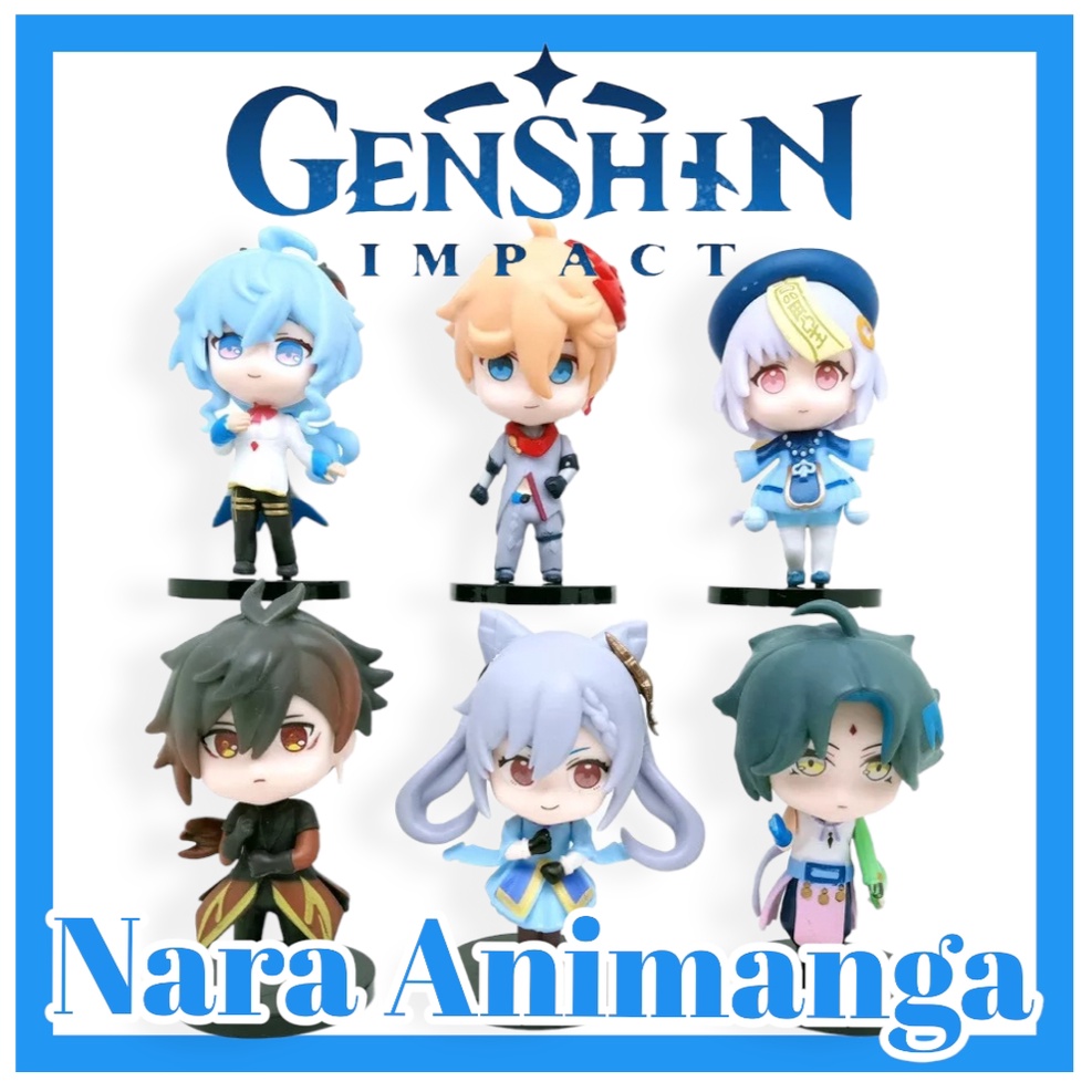 Nara Animanga Action Mini Figure Anime Genshin Impact Ganyu Zhongli Xiao Keqing Qiqi Tartaglia