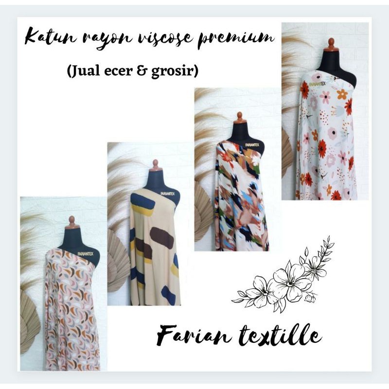 Kain Rayon Motif Viscose Premium Harga Per 0 5m Shopee Indonesia