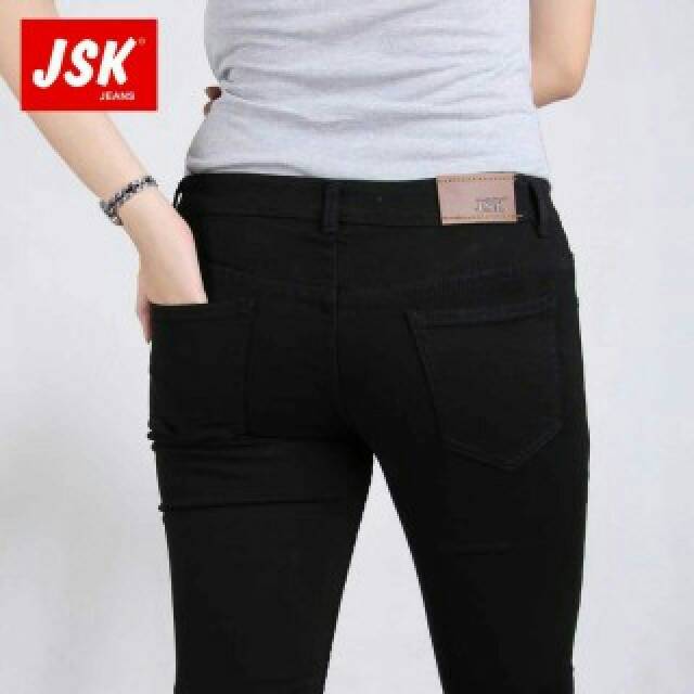 Celana Panjang SkinnyJeans Wanita / Celana Model Pensil JSK 3107 Cewek/Elegan/Polos/Gaul/Hitam/Top