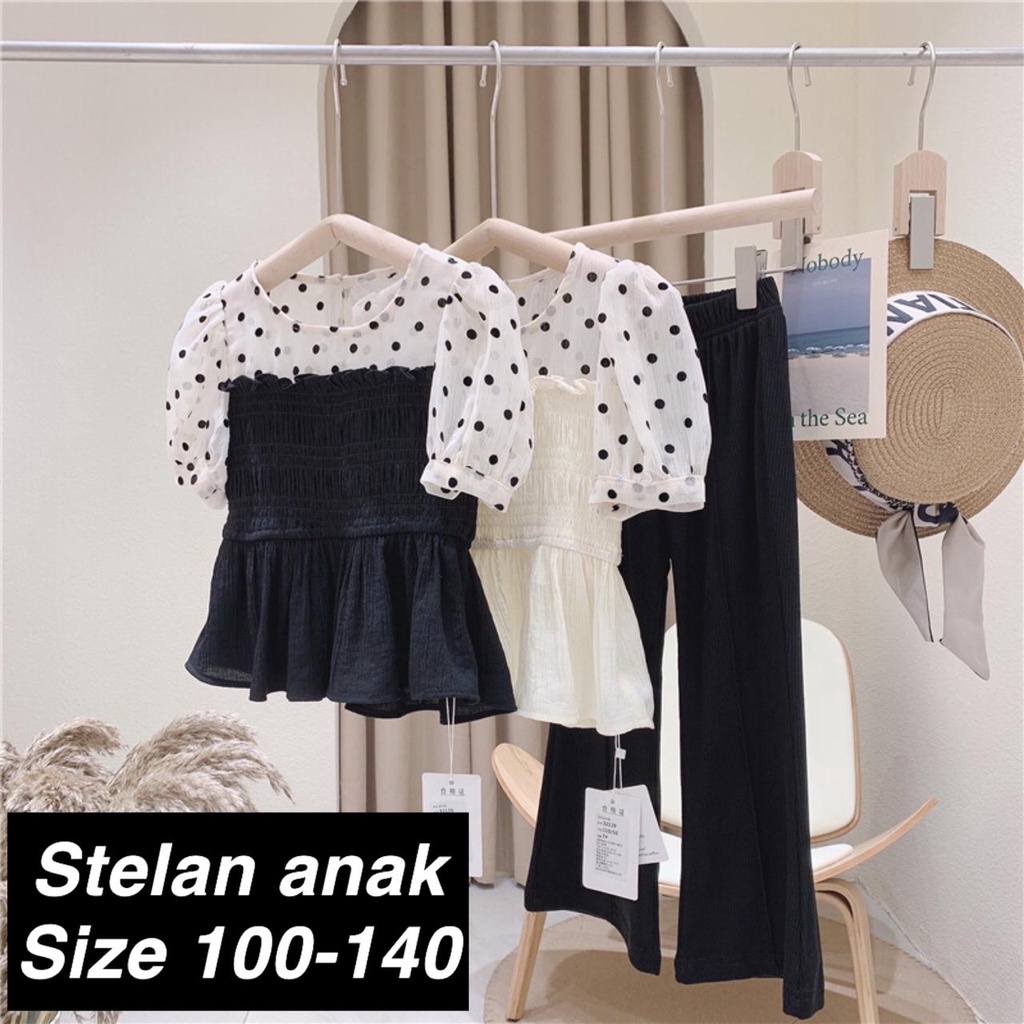 (LOLI-JKT) BS-241 SET ANAK CEWEK KNITH 2 WARNA + CELANA CUTBRAY SIZE 100-140