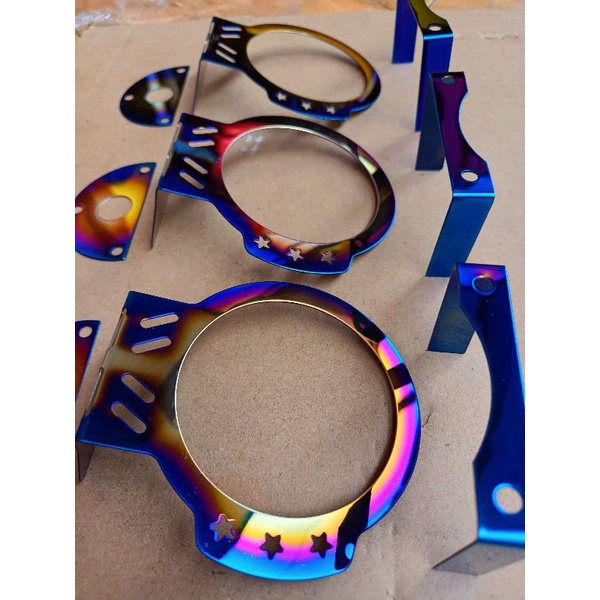 BRACKET INDIKATOR DEFI GREDDY R4 BOOST METER BRACKET INDIKATOR FRAME TITANIUM GAUGE METER